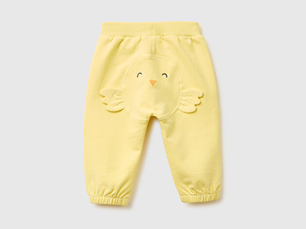 Benetton Bebek Kulak Aplikeli Ribanalı Eşofman Altı