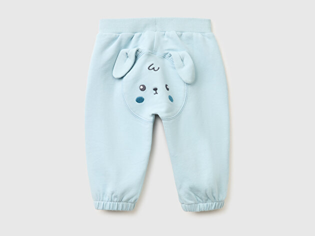 Benetton Bebek Kulak Aplikeli Ribanalı Eşofman Altı