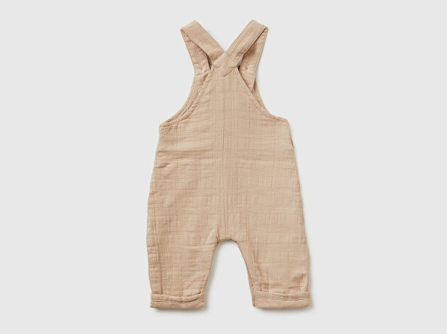Benetton Bebek Ayarlanabilir Askılı Düğmeli Cepli Muslin Tulum