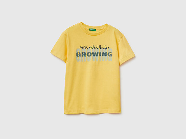 Benetton Erkek Çocuk Tema Baskılı Rahat Kalıp Bisiklet Yaka T-Shirt