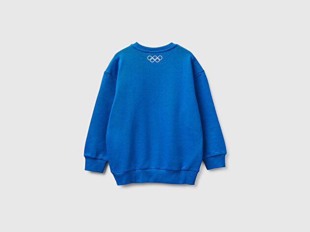 Benetton Erkek Çocuk Baskılı Bisiklet Yaka Sweatshirt