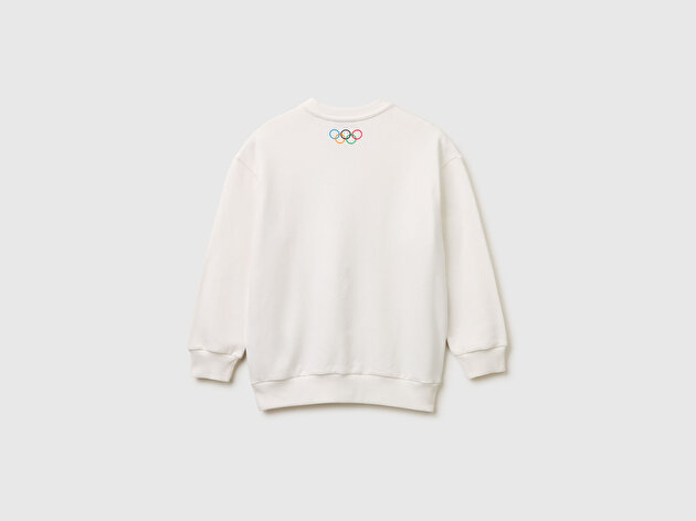 Benetton Erkek Çocuk Baskılı Bisiklet Yaka Sweatshirt