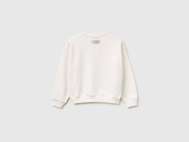 Benetton Kız Çocuk Looney Tunes Baskılı Uzun Kollu Bisiklet Yaka Sweatshirt