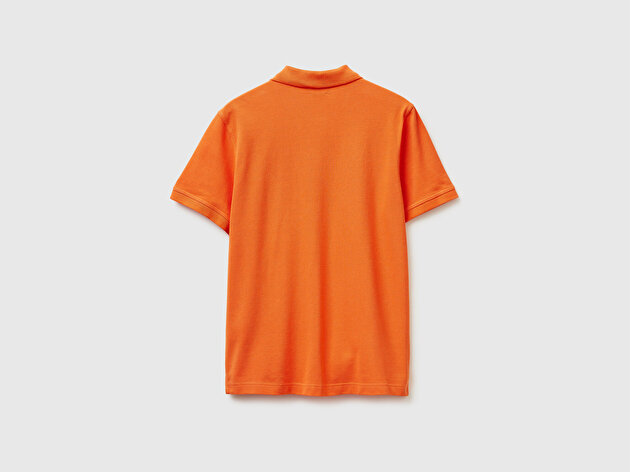 Benetton Erkek Turuncu Regular Fit Kısa Kollu Polo T-Shirt