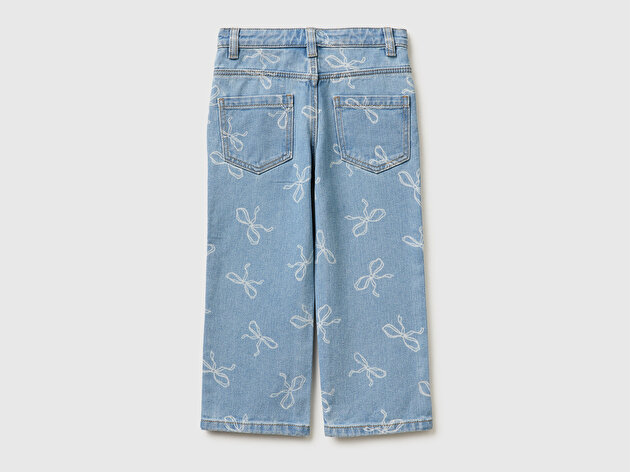 Benetton Kız Bebek Üç Düğmeli Denim Pantolon