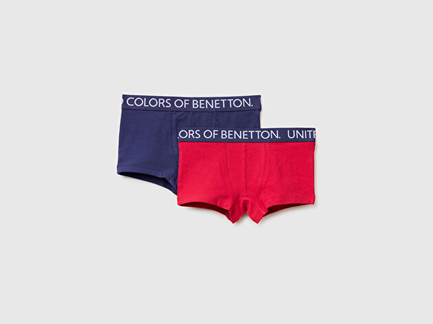 Benetton Erkek Çocuk Mix Beli Logo Baskılı 2'li Boxer Seti