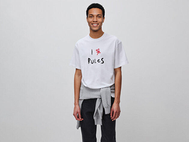 Benetton Erkek Beyaz  %100 Pamuk Grafik Baskılı Bisiklet Yaka T-Shirt