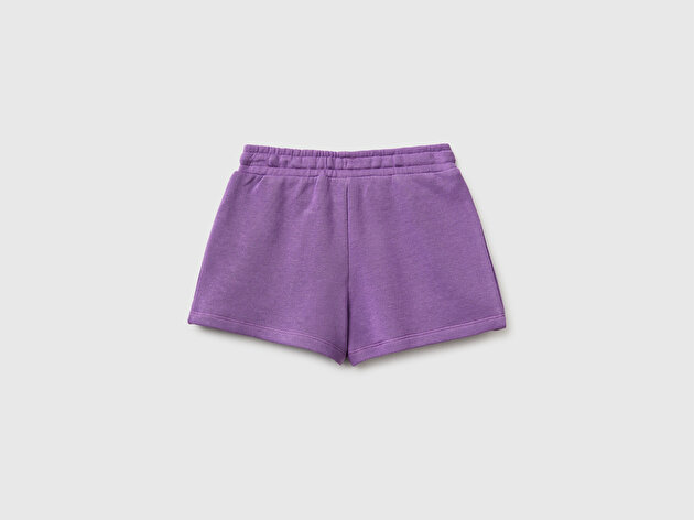 Benetton Kız Bebek Mor Logo İşlemeli Beli İpli Şort