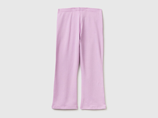 Benetton Kız Bebek Pembe Logo İşlemeli Bol Paça Tayt