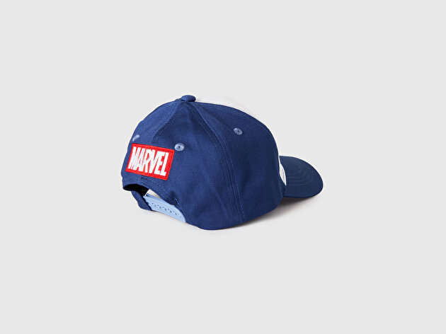Benetton Erkek Çocuk Koyu Lacivert Önü Avengers Baskılı Kep Şapka