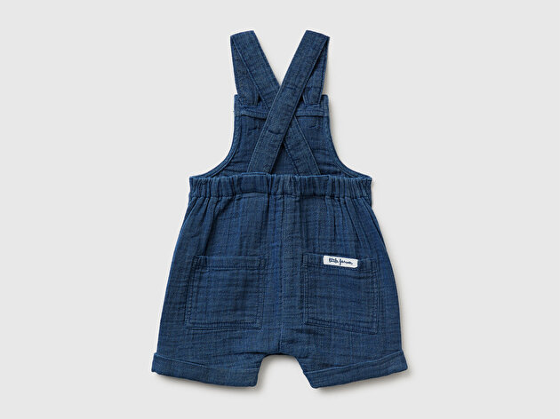 Benetton Bebek Koyu Mavi Ayarlanabilir Askılı Arkası Cepli  Tulum