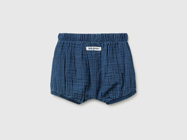 Benetton Bebek Lacivert Elastik Bel Bantlı Şort