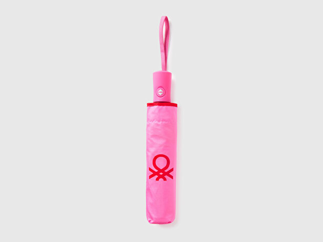 Benetton Unisex Pembe Otomatik Mekanizmalı Şemsiye
