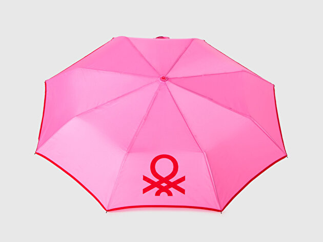 Benetton Unisex Pembe Otomatik Mekanizmalı Şemsiye