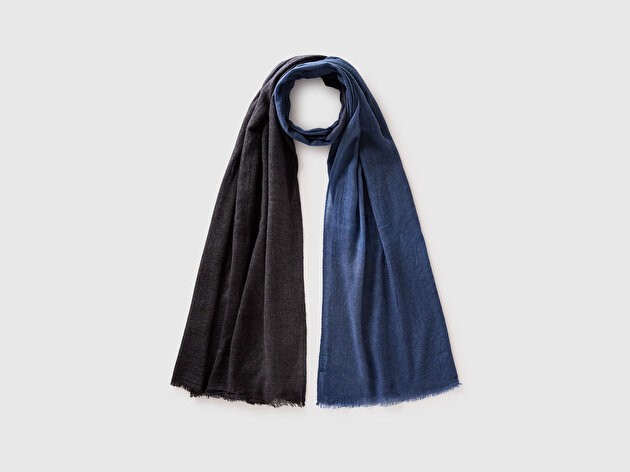 Benetton Erkek Lacivert  Viskoz Karışımlı Fular