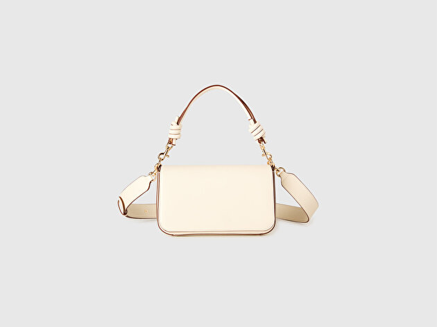 Benetton Kadın Krem Kontrast Detaylı Suni Deri Çanta