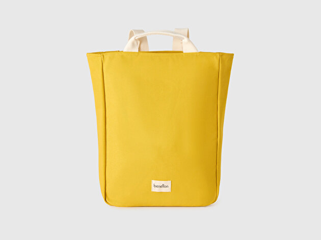 Benetton Unisex Sarı Kanvas  Sırt Çantası