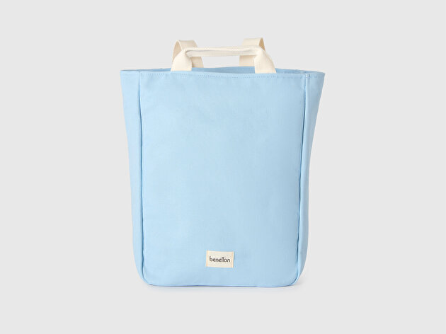 Benetton Unisex Açık Mavi Kanvas  Sırt Çantası