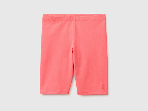 Benetton Kız Çocuk Mercan Logo Nakış Detaylı Dar Kesim Tayt